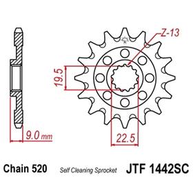 Звезда ведущая JTF1442-13SC, F1442-13SC, JT sprockets 4008107