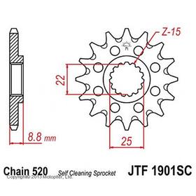 Звезда ведущая JTF1901-15SC, F1901-15SC, JT sprockets 4008145