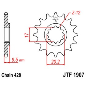 Звезда ведущая JTF1907-14, F1907-14, JT sprockets 4008150