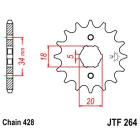 Звезда ведущая JTF264-16, F264-16, JT sprockets 4008158
