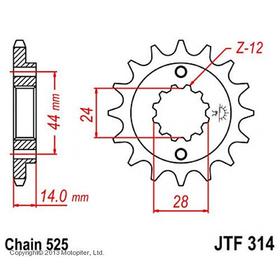 Звезда ведущая JTF314-16, F314-16, JT sprockets 4008184