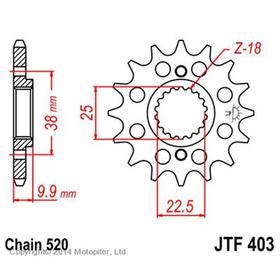 Звезда ведущая JTF403-15, F403-15, JT sprockets 4008197