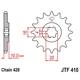 Звезда ведущая JTF410-14, F410-14, JT sprockets 4008202