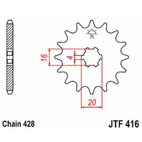 Звезда ведущая JTF416-14, F416-14, JT sprockets 4008204