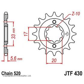 Звезда ведущая JTF430-14, F430-14, JT sprockets 4008219