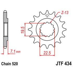 Звезда ведущая JTF434-14, F434-14, JT sprockets 4008221