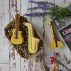 Пластиковая форма для мыла "Музыкальные инструменты" 14х6х2,2, 14х7,5х2, 14х5,5х2,5 см