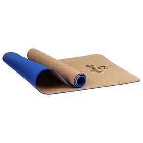 Коврик для йоги 183 × 61 × 0,6 см, цвет синий