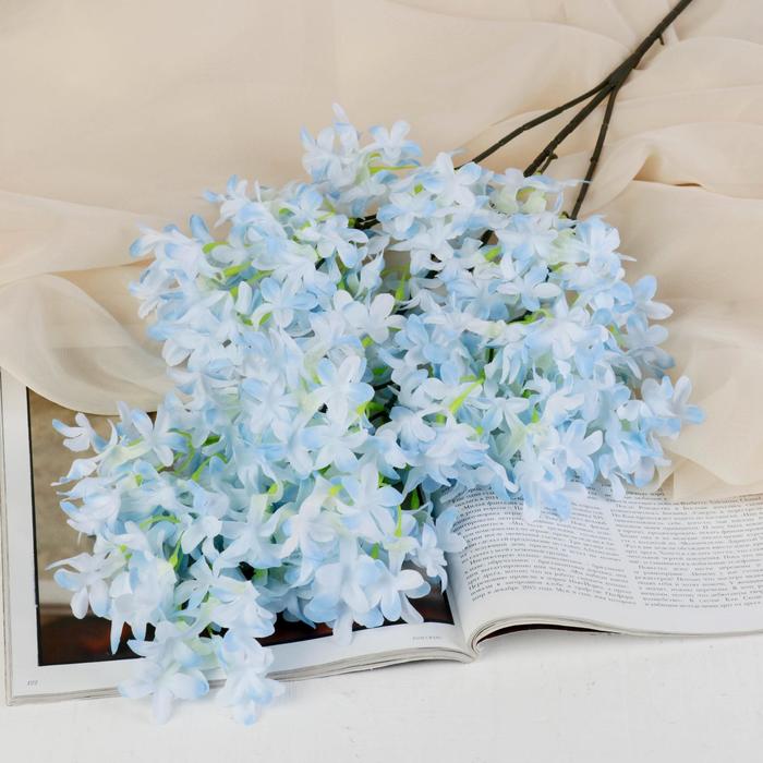 Цветы искусственные "Сирень пышная" 3*95 см, голубой