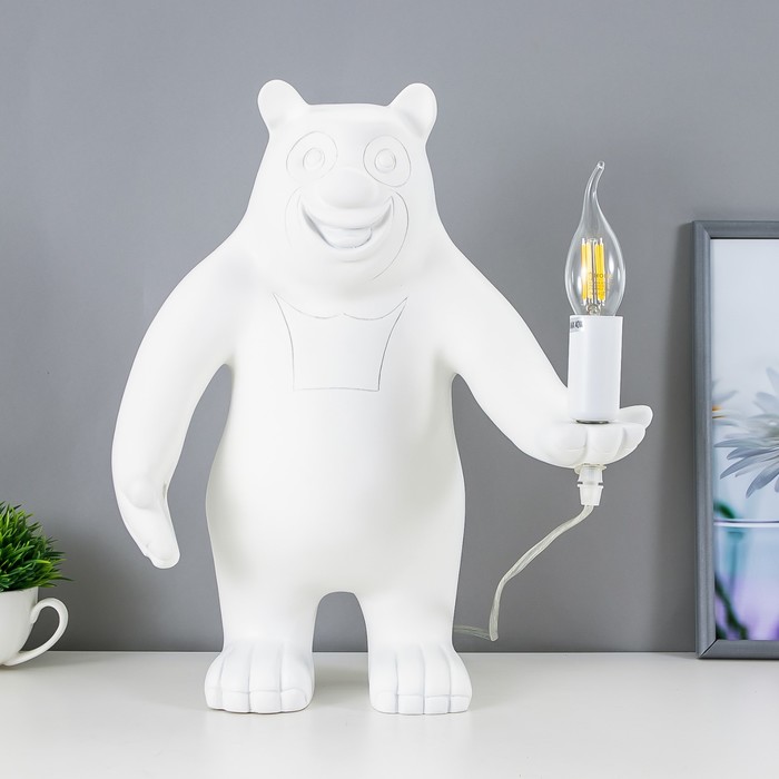 Настольная лампа Bear 1x40Вт E14 белый 30x30x41см - фото 548018