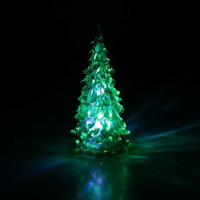 Игрушка световая "Ёлочка" (батарейки в комплекте) 13 см, 1 LED, RGB, ЗЕЛЁНАЯ