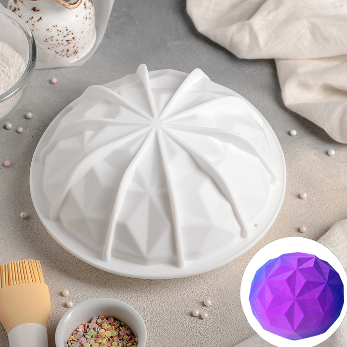 Форма для муссовых десертов и выпечки Доляна «Кристалл», 19×9,8 см, цвет белый - фото 796420397