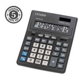 Калькулятор настольный 14-разрядный, Citizen Business Line CDB1401BK, двойное питание, 155 х 205 х 28 мм, чёрный
