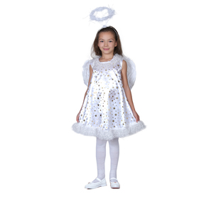 Карнавальный костюм «Звёздный ангел», нимб, платье, крылья, р. 28, рост 98-104 см