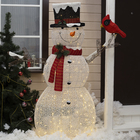 Светодиодная фигура «Снеговик» 80 × 180 × 40 см, металл, 220 В, свечение тёплое белое - фото 4519589