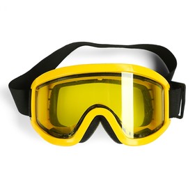 Очки-маска для езды на мототехнике, стекло двухслойное желтое, цвет желтый