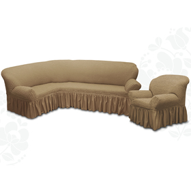 Чехол для мягкой мебели 2пред диван угловой, кресло 6082, трикот, 100% п/э
