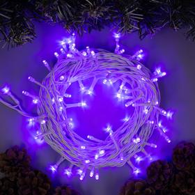 Гирлянда "Нить" 10 м , IP44, белая нить, 100 LED, свечение фиолетовое, 8 режимов, 220 В в Донецке
