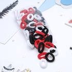 Elastic band for hair "Marushka" 3.5 cm (set 76 pieces) black, white, red