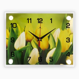Часы настенные, серия: Цветы, "Тюльпаны", 20х26 см  микс в Донецке