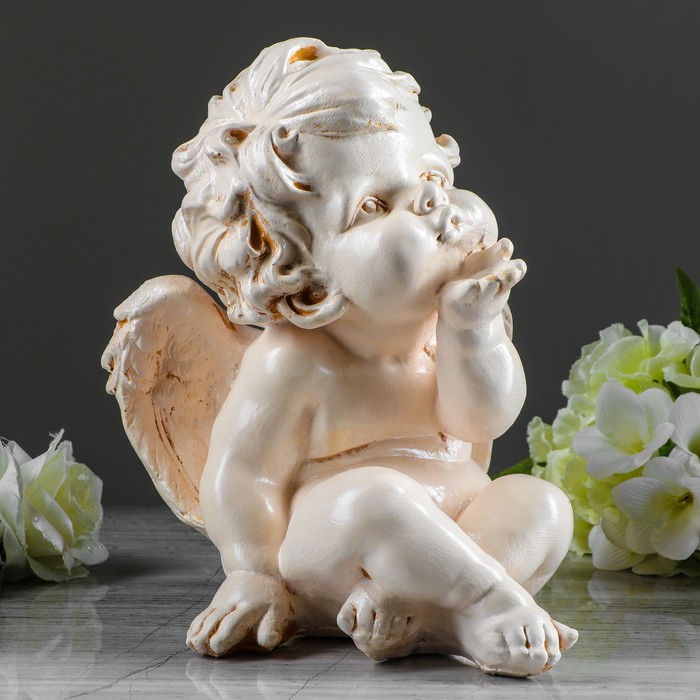 Статуэтка "Ангел сидит" состаренная, гипс, 29 см