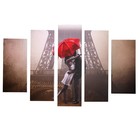 Модульная картина "Любовь в Париже" (2-23х52; 2-24х70; 1-24х80) 120х80см - фото 589093