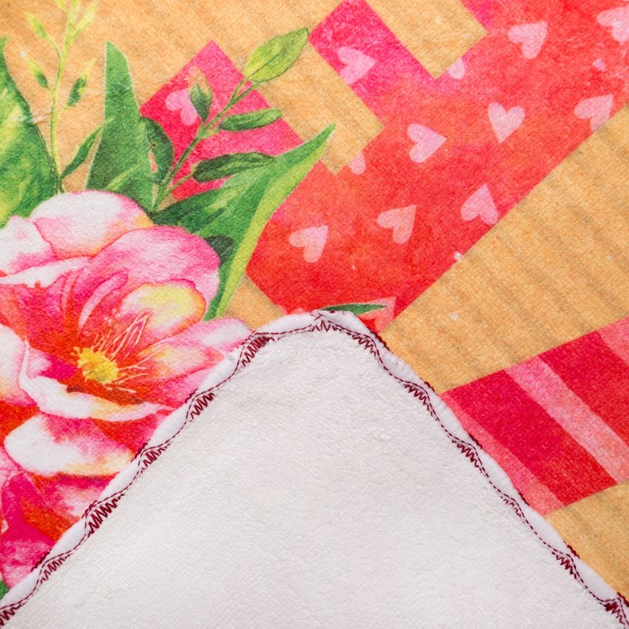 Полотенце микрофибра "Доляна" LOVE, 30х30 см, п/э 200 гр/м2 - фото 798098692