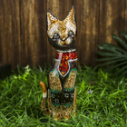 Интерьерный сувенир "Кошка с красным галстуком" 30 см - фото 6612666