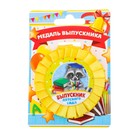Медаль - розетка "Выпускник детского сада", енот Медаль - розетка "Выпускник детского сада", енот
