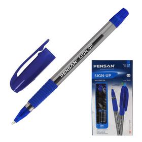 Ручка шариковая масляная Pensan "Sign-Up", чернила синие, узел 1 мм, линия письма 0,8 мм, резиновый держатель