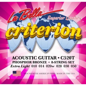 Струны для акустической гитары LA BELLA C520T Extra Light, фосф.бронза