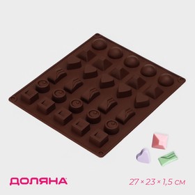 Форма для шоколада Доляна «Коробка конфет», 27x23x1,5 см, 30 ячеек