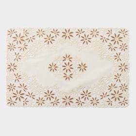 Openwork napkin 45×30 cm "Buttercups", color beige and brown
