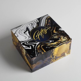 Коробка‒пенал «Gold gift», 15 × 15 × 7 см