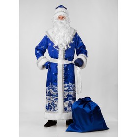 Карнавальный костюм Деда Мороза «Роспись», сатин, принт, р. 54-56, рост 188 см