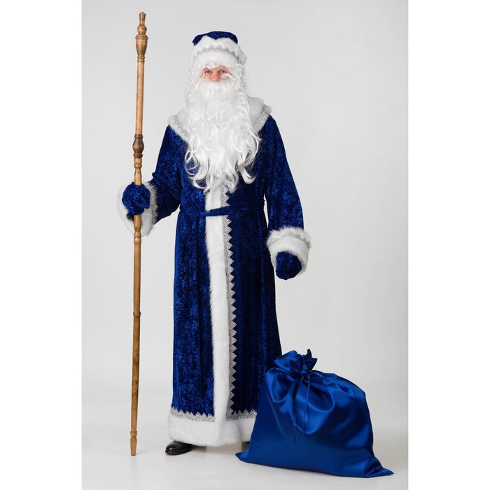 Карнавальный костюм «Дед Мороз», велюр тиснение, размер 54-56 - фото 926072