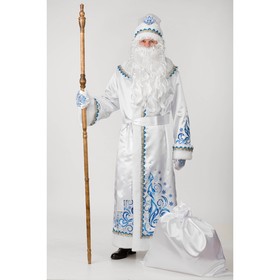 Карнавальный костюм «Дед Мороз», сатин, аппликация, р. 54-56, рост 188 см, цвет белый