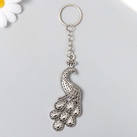 Metal keychain Peacock silver/gold 7,2x3 cm
