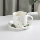 Tea set "Botany", 3 subject: Cup 220ml, saucer, spoon Tea set "Botany", 3 subject: Cup 220ml, saucer, spoon