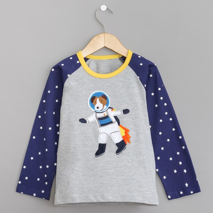 Джемпер для мальчика MINAKU "В космосе", рост 80-86 см, цвет серый/синий - фото 798106574
