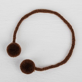 Декоративный элемент на верёвочке 2 шарика, d= 1,5 см, набор 6 шт., цвет коричневый