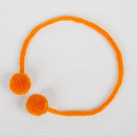Декоративный элемент на верёвочке 2 шарика, d= 1,5 см, набор 6 шт., цвет оранжевый