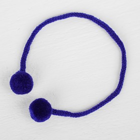 Декоративный элемент на верёвочке 2 шарика, d= 1,5 см, набор 6 шт., цвет синий