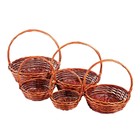 Набор корзин, 5 шт, 52×17/50 см, 46×15/45 см, 39×13/40 см, 33×11/36 см, 27×10/31 см, ива