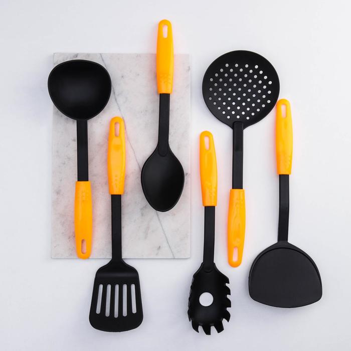 Набор кухонных принадлежностей Доляна «оранж», 6 предметов