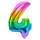 Foil balloon 16" Figure 4, 1 pieces, multicolor Foil balloon 16" Figure 4, 1 pieces, multicolor