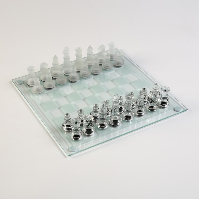 Шахматы "Минель", стеклянные, король 6 х 2 см, пешка 3 х 2 см, доска 24 х 24 см - фото 1652169