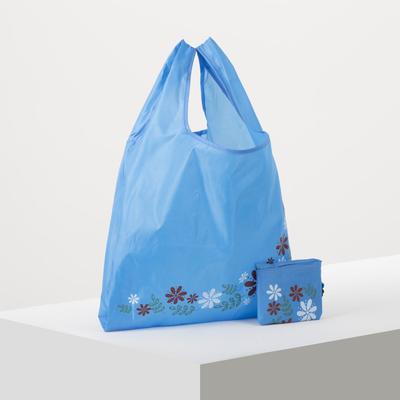 Shopping bag with foldable, the division 1, with carabiner, color blue