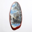 Панно на спиле "Зима. Волк", 57-62 см, каменная крошка, вертикальное - фото 8350287