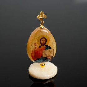 Яйцо «Спаситель Иисус Христос», на подставке, 5×11 см, селенит